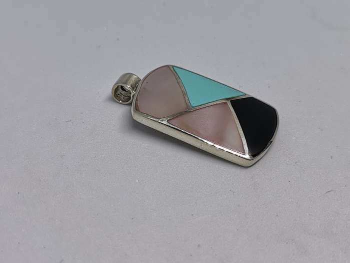 Silver Multi-Gemstone Pendant