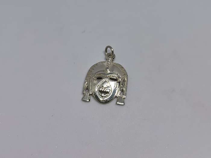 Silver African Mask Pendant