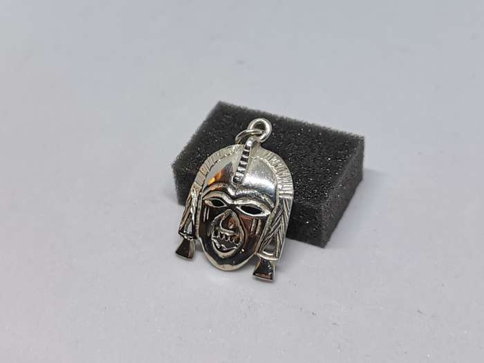 Silver African Mask Pendant