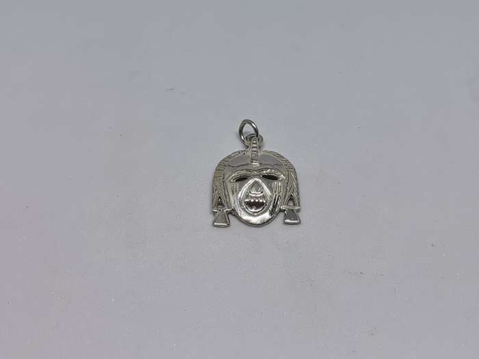 Silver African Mask Pendant
