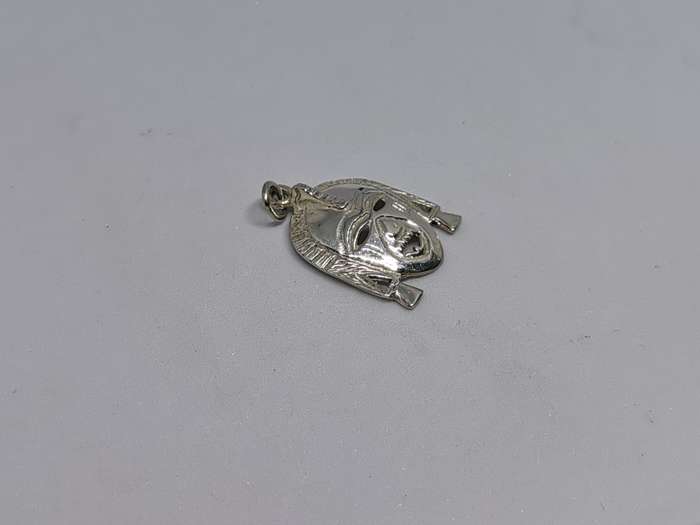 Silver African Mask Pendant