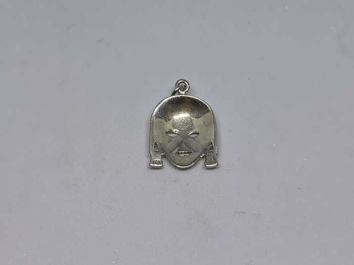 Silver African Mask Pendant