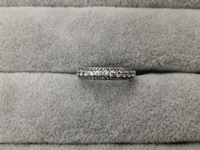 925Silver: Half Eternity Ring - Multiple CZ - Size J3/4