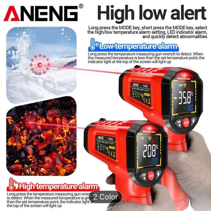 ANENG TH203 Industrial Grade Infrared Thermometer-Black