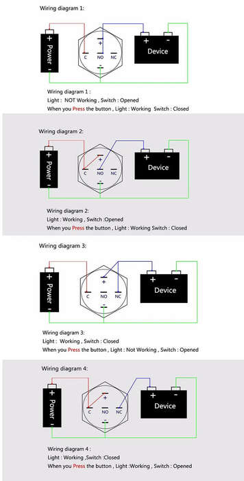 Switch Push Button Latching Illuminated Red Led 3-6V DC **LOCAL STOCK**