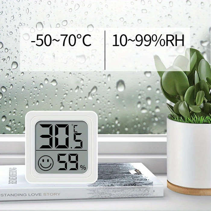 Meter Humidity + Temp Hygrometer Digital White Square 45 x 45mm **LOCAL STOCK**