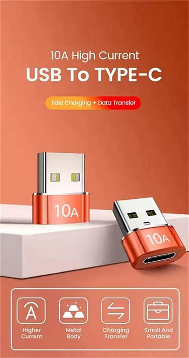 Connector USB 3.0 to Type-C Female Adapter Fast Charge 10A **LOCAL STOCK**