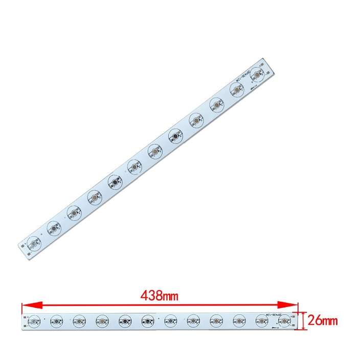 Aluminium Circuit Board for 12 Leds (1W, 3W,or 5W) 438x26mm **LOCAL STOCK**