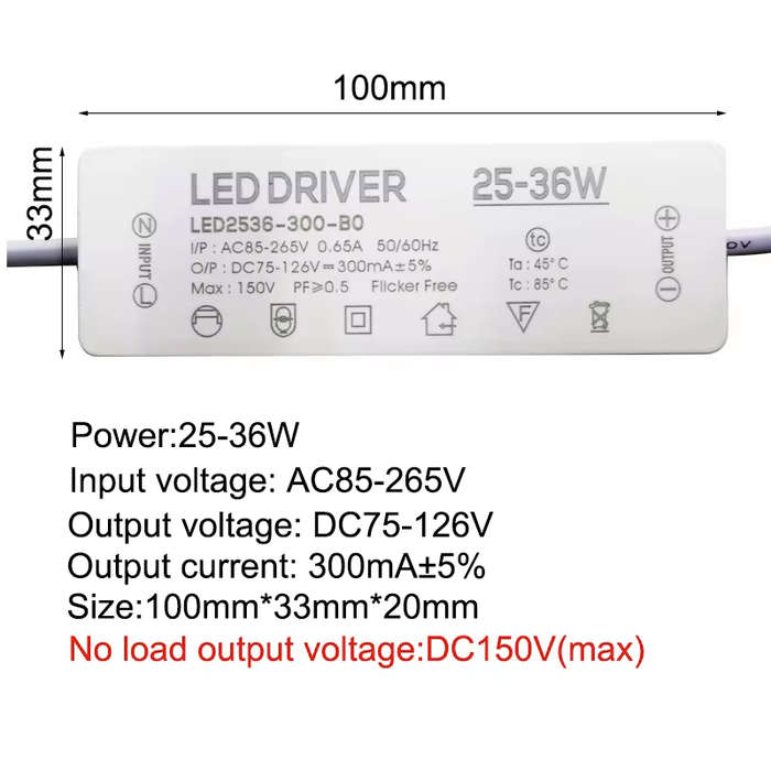 LED Driver 1W for (25 to 36 Leds) 300mA **LOCAL STOCK**