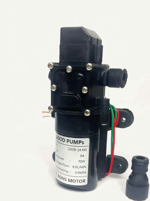 12V Pump High Pressure Diaphragm 6L/min 70W Auto on off with Hosetail **LOCAL STOCK**