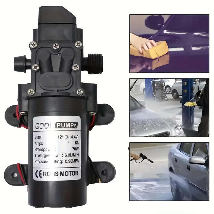 12V Pump High Pressure Diaphragm 6L/min 70W Auto on off with Hosetail **LOCAL STOCK**