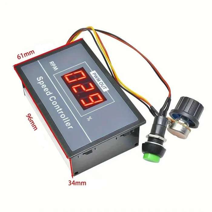 Motor Speed Controller PWM 6-60V DC 30A + Display Box + On/Off Button **LOCAL STOCK**