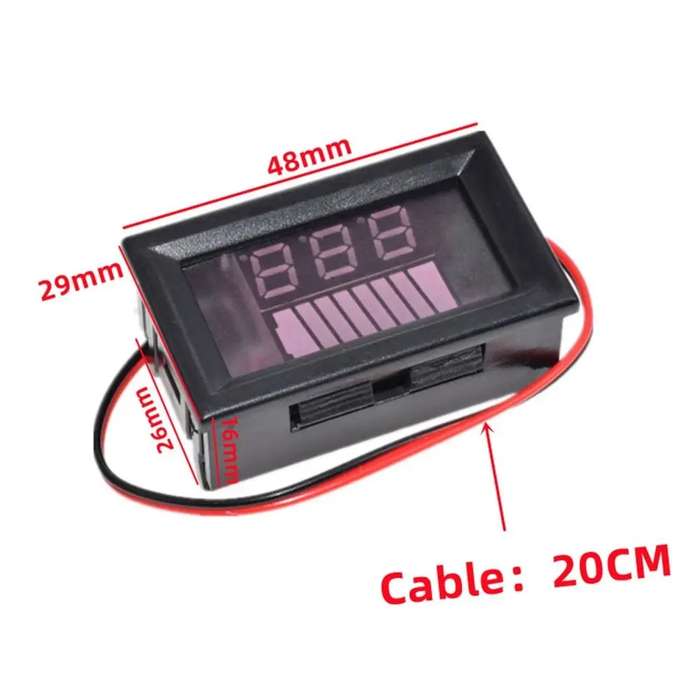 Voltmeter DC 12V, 24V, 36V, 48V, 60V (Auto Sensing) with Adjustable Voltage Screw **LOCAL STOCK**