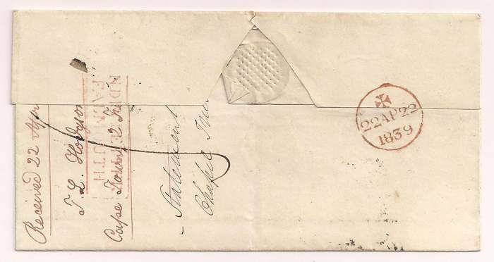 Cape of Good Hope 1839 to UK - Falmouth India Letter
