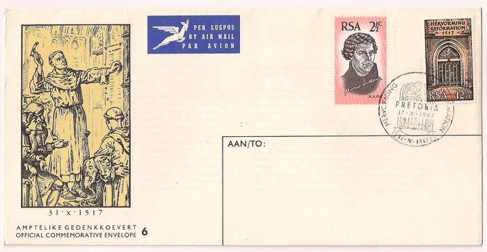 South Africa 1967 450th Anniversary of the Reformation, fdc #6