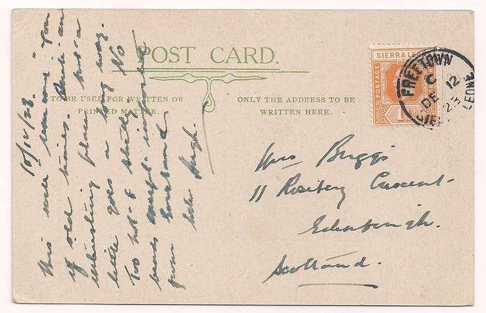 Sierra Leone 1923 picture postcard, KGV 1½d