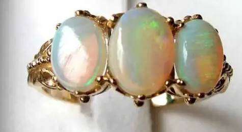 Genuine Opals in 9ct Gold Ring