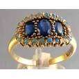 Genuine Blue Sapphires and Opals in 9ct Gold Ring