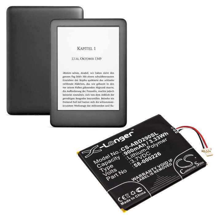 Ebook, eReader Battery Ebook, eReader Battery  CS-ABD290SL  for  Kindle 10th J9G29R  etc.