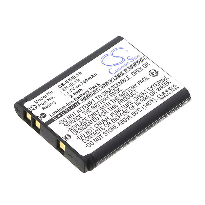 Camera Battery  CS-ENEL19    for  NIKONCoolPix S2600  EN-EL19  etc.