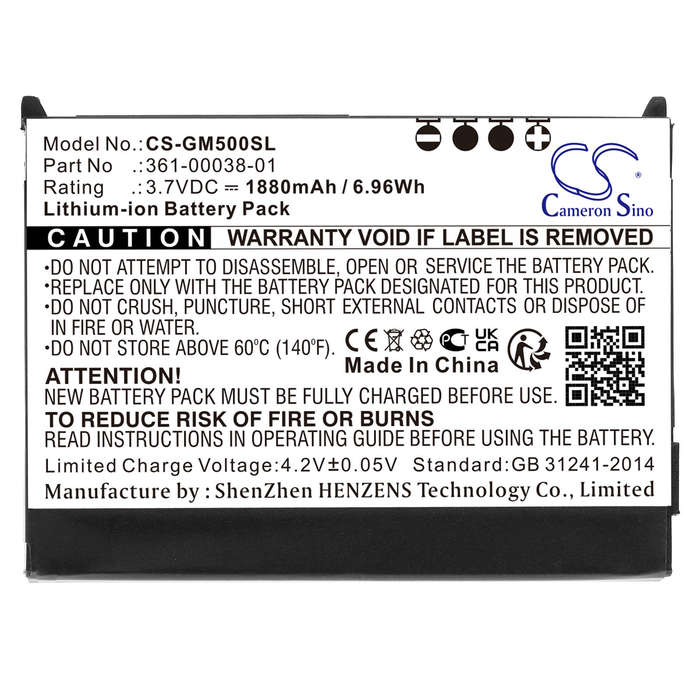 GPS, Navigator Battery CS-GM500SL for Garmin Aera 500 etc.