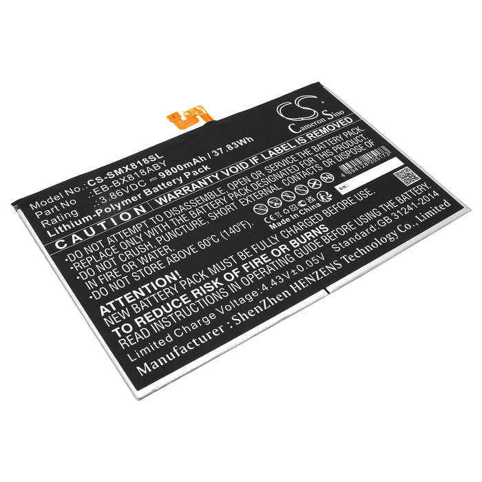 Mobile, SmartPhone Battery  CS-SMX818SL  for  Samsung  Tab S9+  EB-BX818ABY  etc.