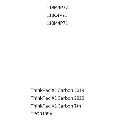 Notebook, Laptop Battery  ITCS-L18C4P71RM   for LENOVO  ThinkPad X1  Carbon 2019  etc.
