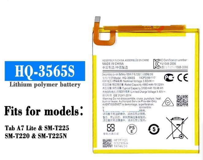 Tablet Battery  ITCS-SMHQ3565SLHH  for  Samsung  Galaxy Tab A7 Lite  HQ-3565S  etc.