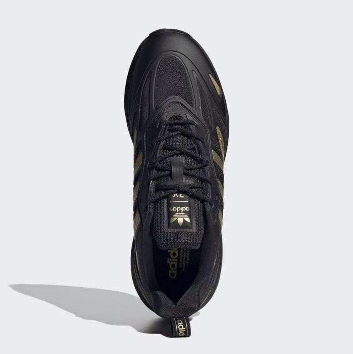 adidas Men`s ZX 2K Boost 2.0 Black/ Gold PREOWNED GZ7743 Size UK 8 (SA 8)
