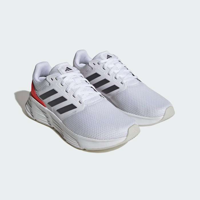 adidas Men`s Galaxy 6 Cloud White / Grey Five / Solar Red HP2419 Size UK 10/11 (SA 10/11)
