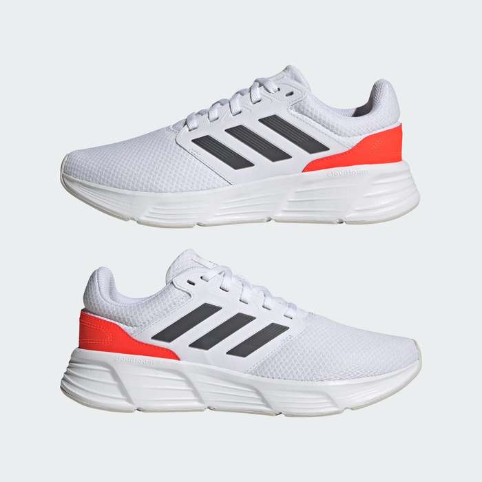 adidas Men`s Galaxy 6 Cloud White / Grey Five / Solar Red HP2419 Size UK 10/11 (SA 10/11)