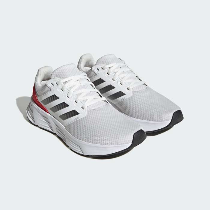 adidas Men`s Galaxy 6 Crystal White / Night Metallic / Scarlet IE1975 Size UK 8/9 (SA 8/9)