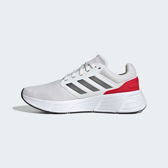 adidas Men`s Galaxy 6 Crystal White / Night Metallic / Scarlet IE1975 Size UK 8/9 (SA 8/9)