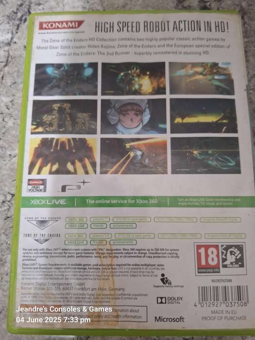 Zone of the Enders- HD COLLECTION (XBOX 360)