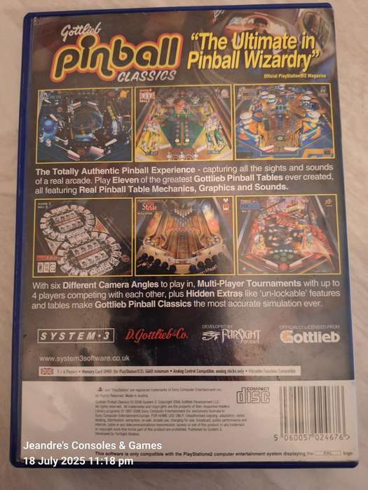 Gottlieb Pinball Classics (PS2)