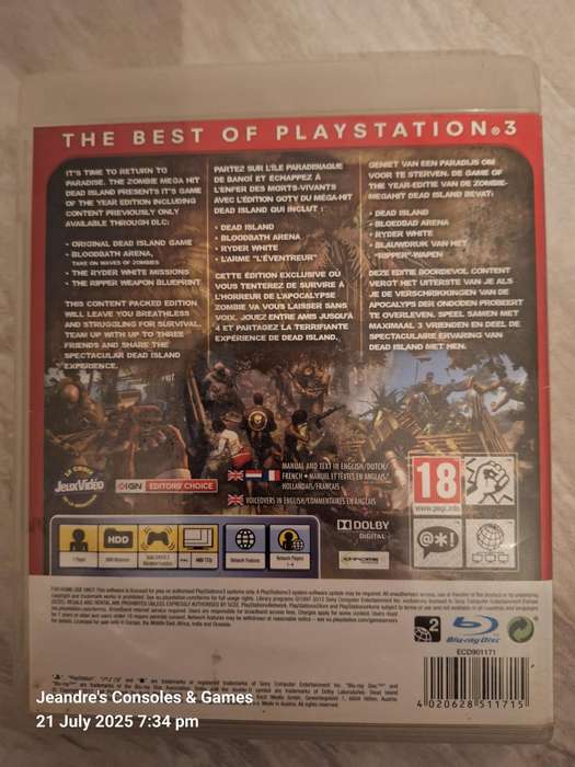Dead Island : Game of the Year Edition - Essentials (PS3)