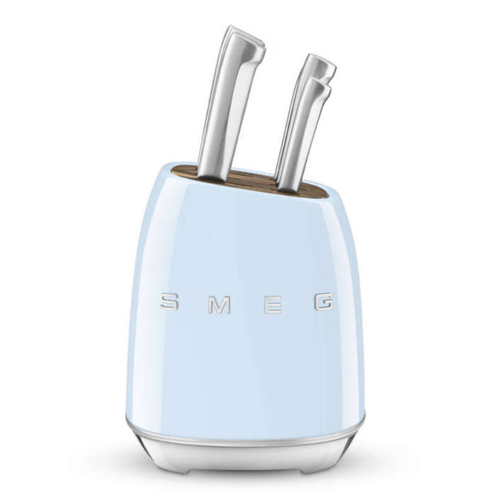 SMEG KBSF02PB KNIFE BLOCK SET PASTLE BLUE
