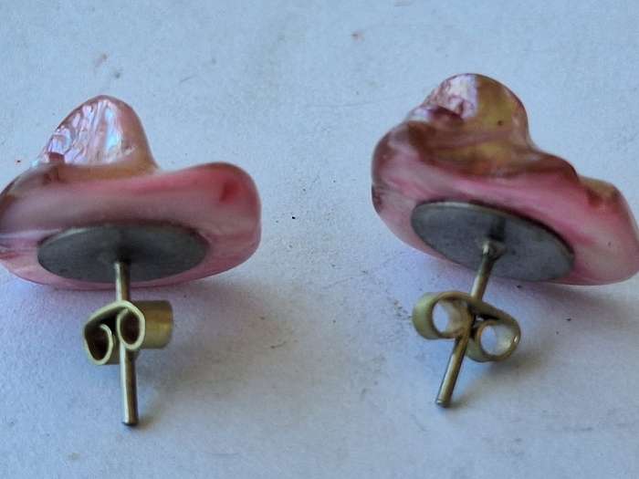 Pink semi-precious stone earrings