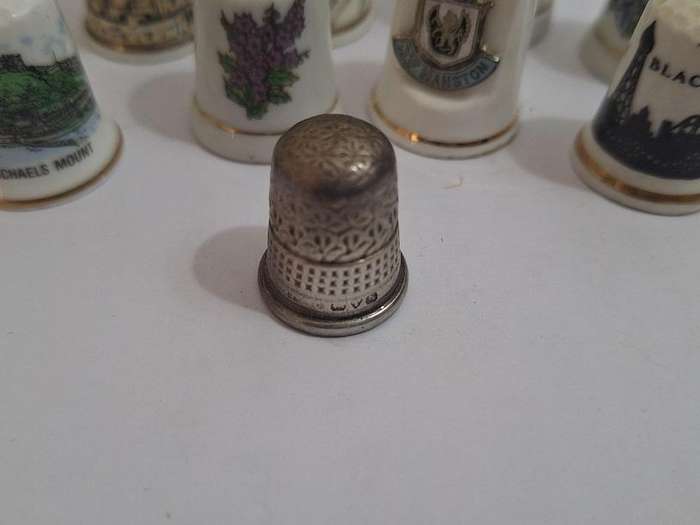 Vintahe Hallmarked silver thimble and some collectable ones