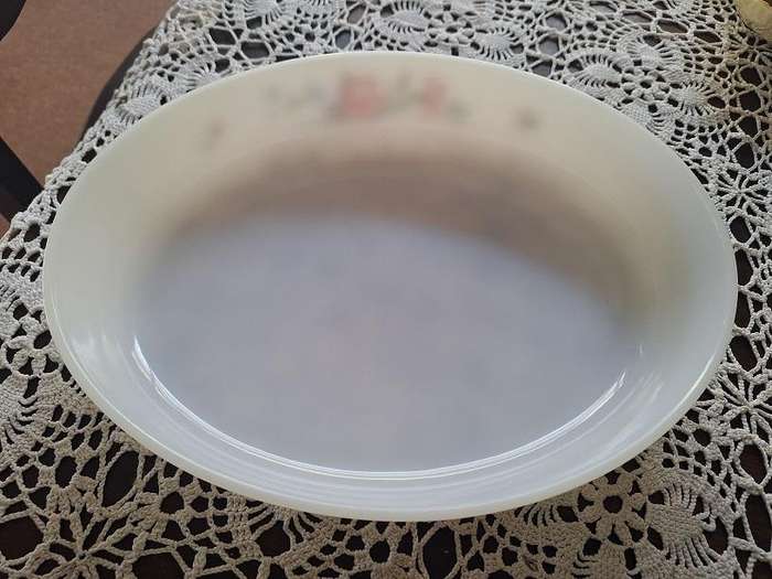 Vintage milk glass oval serving dish