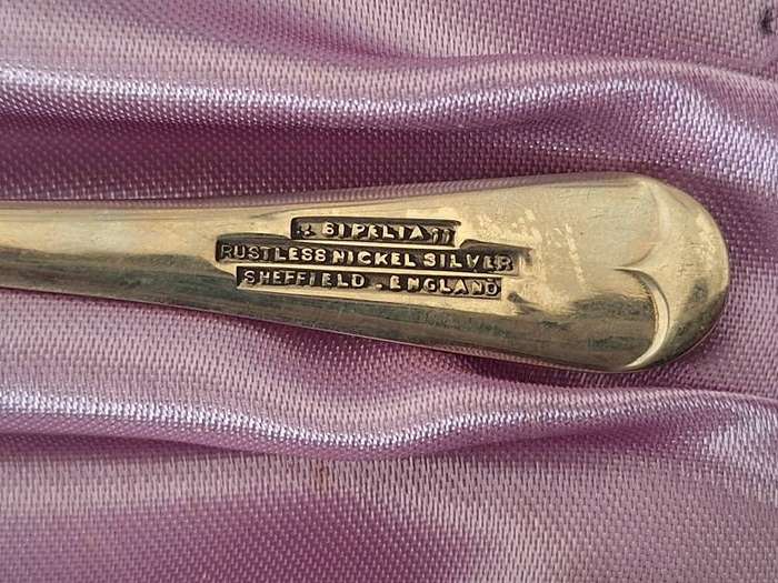 Vintage Sipelia rustless nickel silver, Sheffield large teaspoons