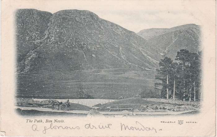 Postcard Vignette The Path Ben Nevis Posted Aug 11 03  at Fort William as scan