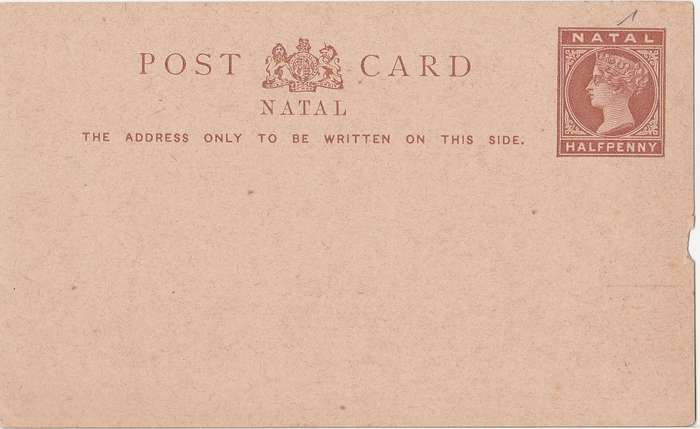 Natal Queen Victoria Half Penny postcard unused as scans B