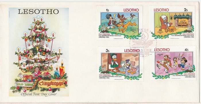 Lesotho 1983 Christmas 2 covers + Miniature sheet on Cover as scans