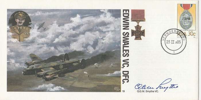 South Africa Cover signed by Victoria Cross reciprient  Quentin Smyth VC as scan