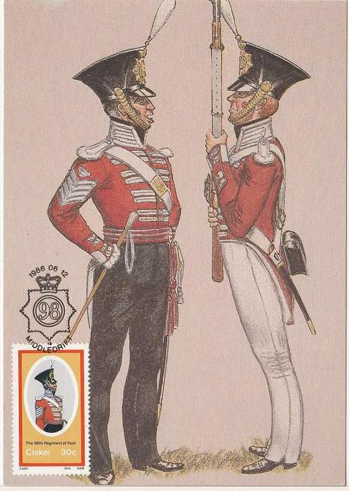 signed PHQ card Ciskei military uniforms by Andrew May military uniform artist as scan