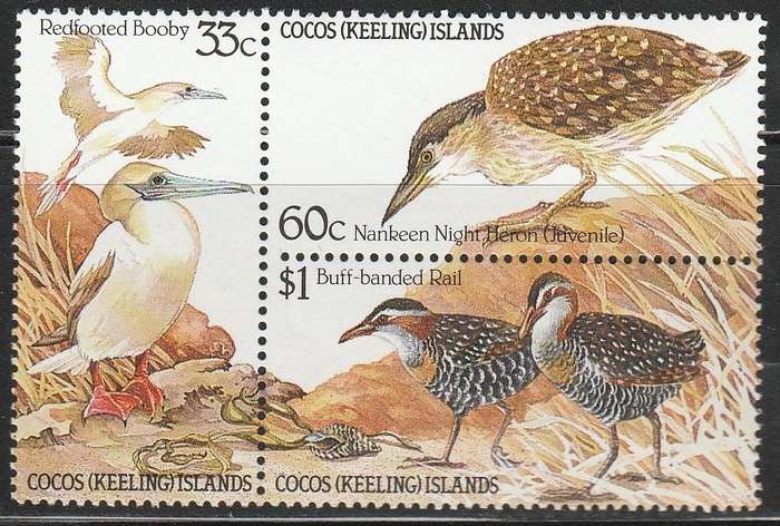 Cocos (Keeling) Island Birds Miniature Sheet UM as scan