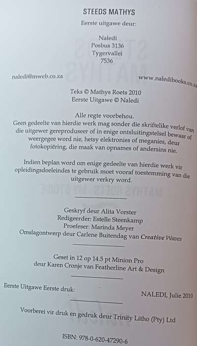 Steeds Mathys - Mathys Roets - My Storie - Softcover - 229 pages