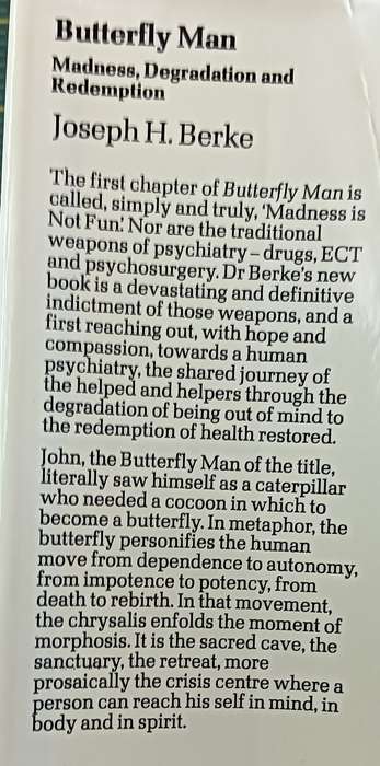The Butterfly Man - Joseph H. Berke - Hardcover - 183 pages