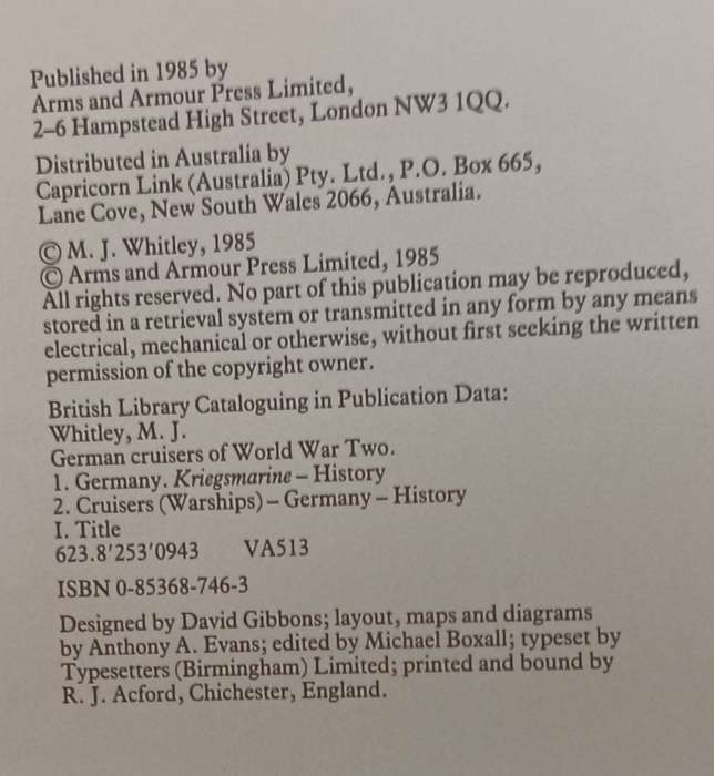 German Cruisers of World War Two - M.J. Whitley - Hardcover - 176 pages